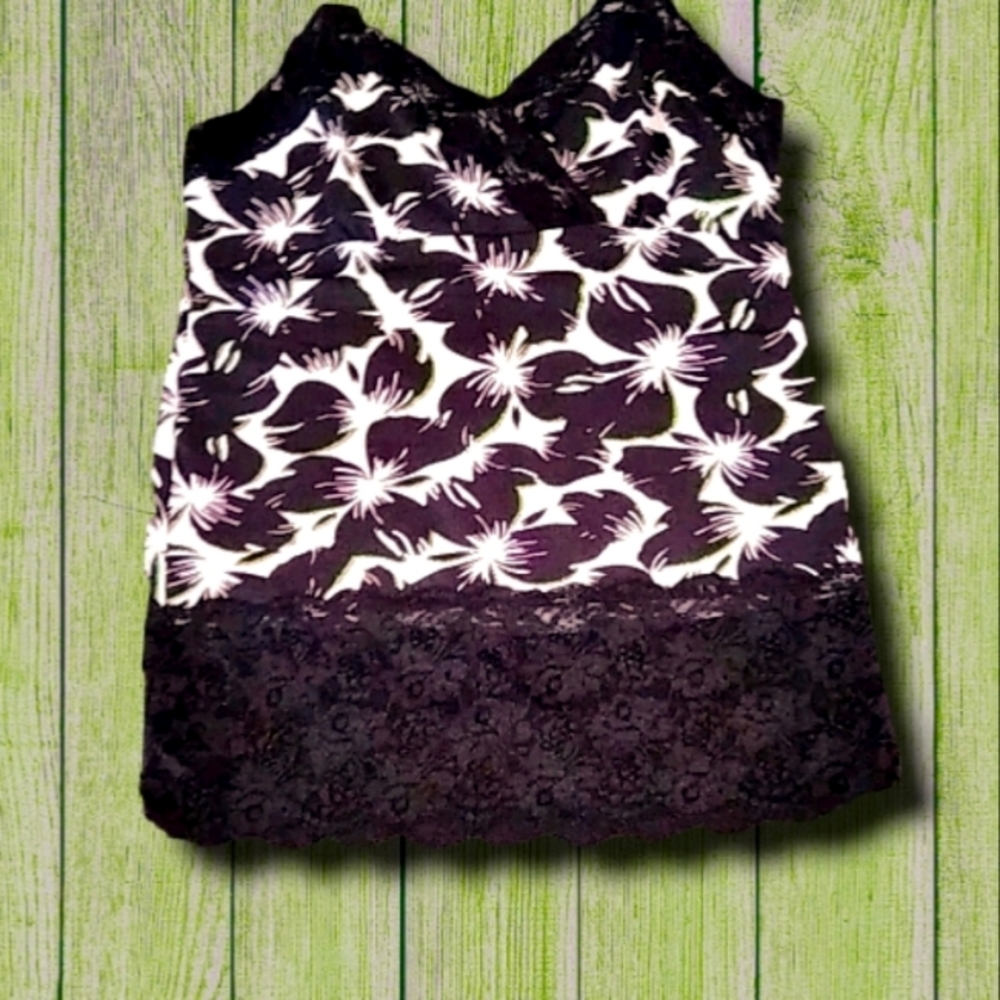 Cato floral cami with green